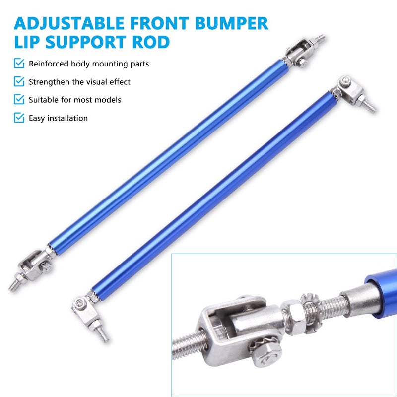 DREAMIZER 2pc Adjustable 8""-11"" Front Bumper Lip Splitter Diffuser Strut Rod Tie Bars Compatible with Most Vehicles - Image 2